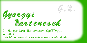 gyorgyi martencsek business card